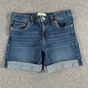 Levi's Shorts Girls 10 Cuffed Denim Dark Blue Stretch EXCELLENT